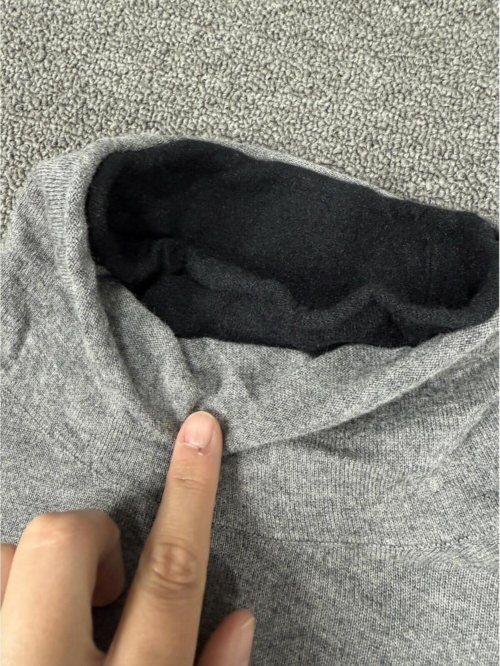 August Silk Women's L Gray & Black Turtleneck Sweater Silk Blend Quiet Luxury - Picture 5 of 9